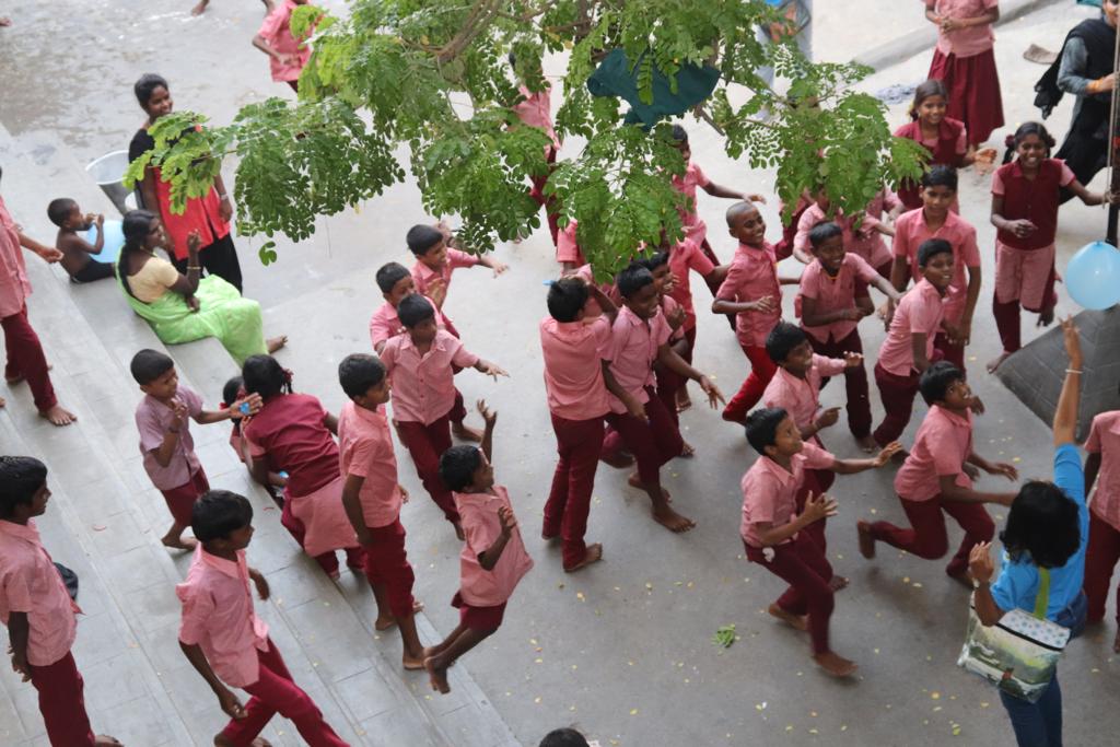 An image of Jeevani program beneficiaries playing happily